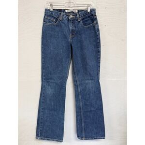 Express Precision Fit Jeans Women's Size 5/6 Low Rise Flare Leg Denim Dark Wash